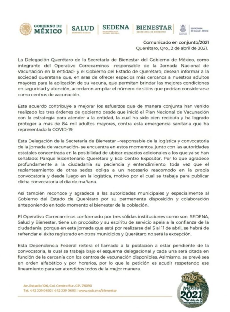 Buscan autoridades más ubicaciones para centros de vacunación en la capital